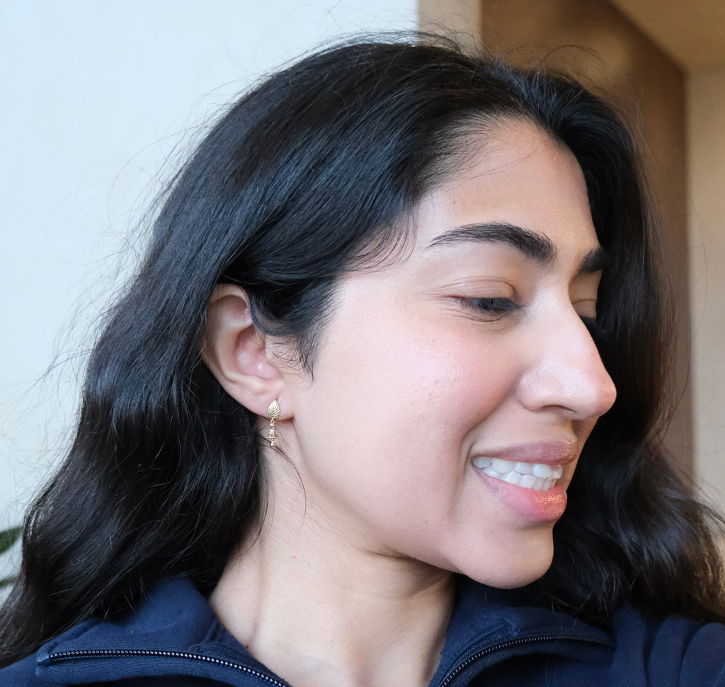 Mini Leaf and Bell Earrings - Jhumkas