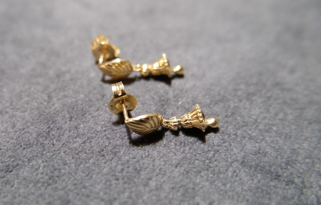 Mini Leaf and Bell Earrings - Jhumkas